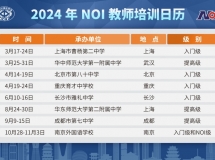 2024年NOI教师培训活动日历